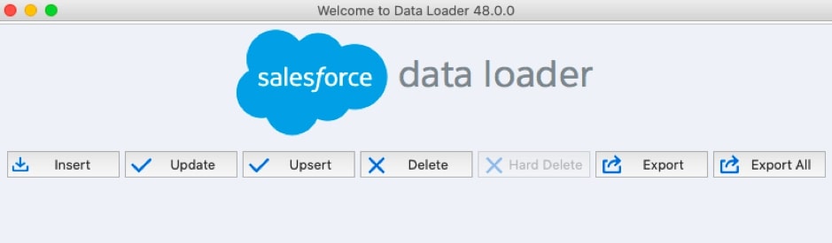 Screenshot of Salesforce Data Loader interface