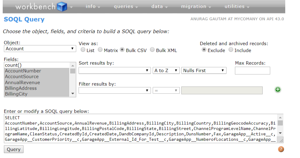 Salesforce Workbench Step 2