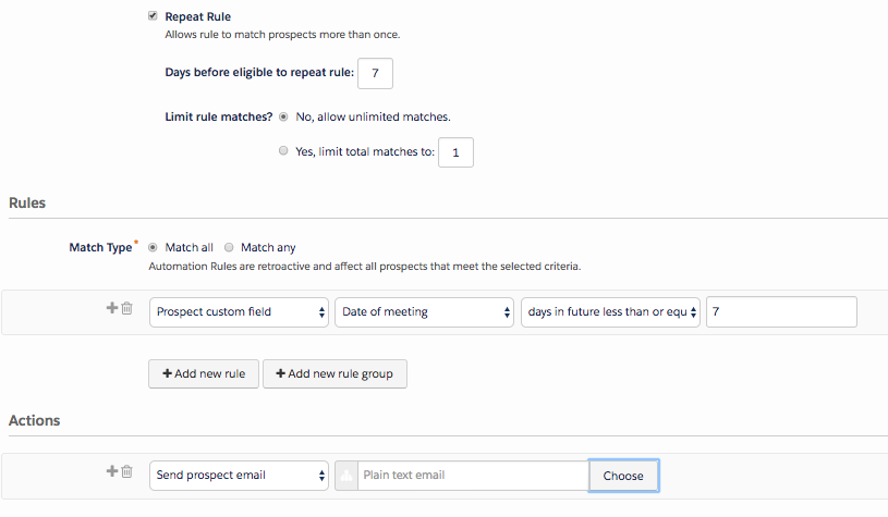 Pardot repeat automation rules