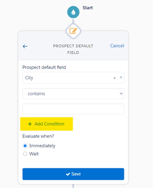 prospect default field screenshot