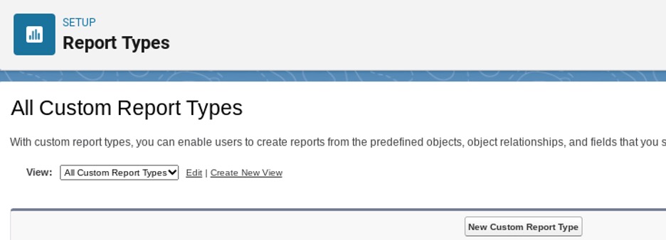 Screenshot of Custom Report Types