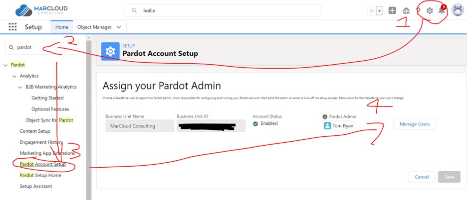 Assign admin in Pardot