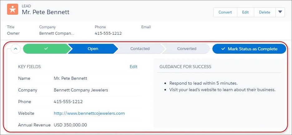 Screenshot of menu showing how to write any ‘guidance for success’