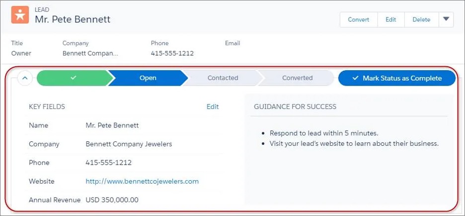 Screenshot of menu showing how to write any ‘guidance for success’