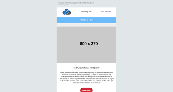 Screenshot of email template ET03