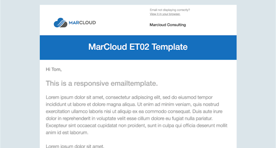 Screenshot of email template ET02