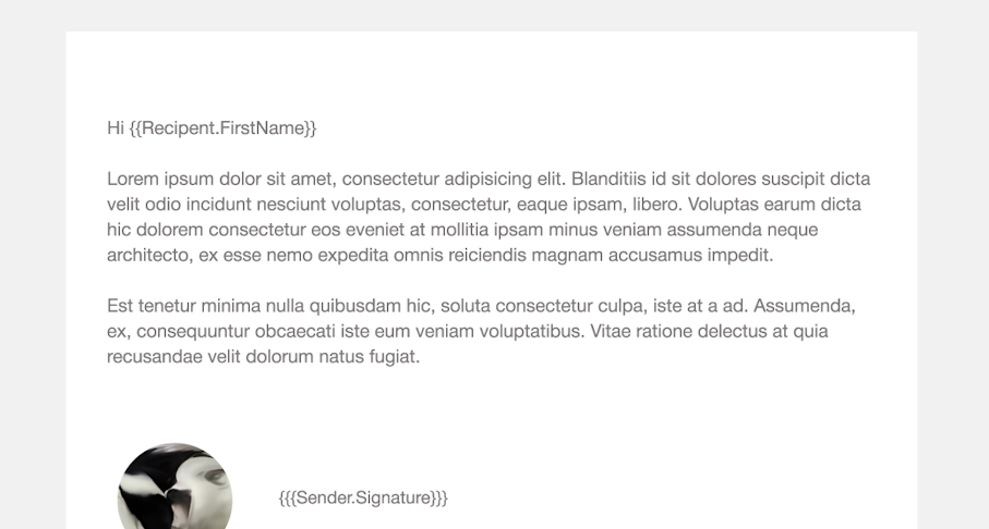 Screenshot of MarCloud sales email template