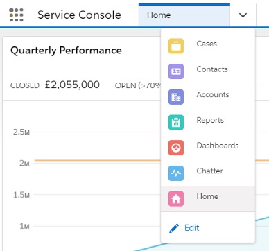 Screenshot of Service Console icon for Salesforce Service Cloud