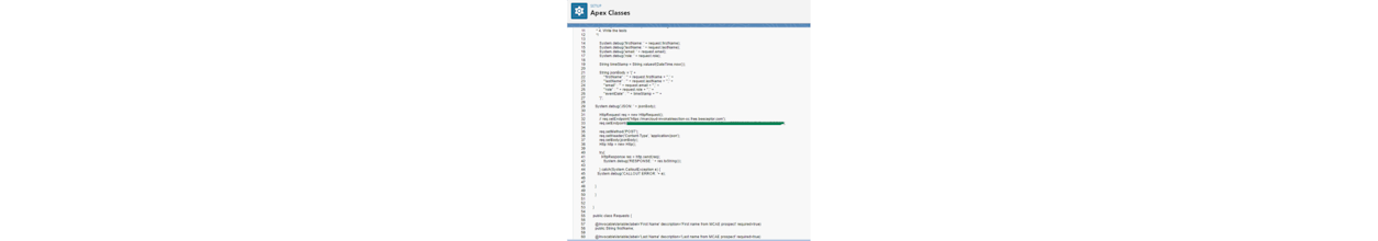 Screenshot of APEX classes