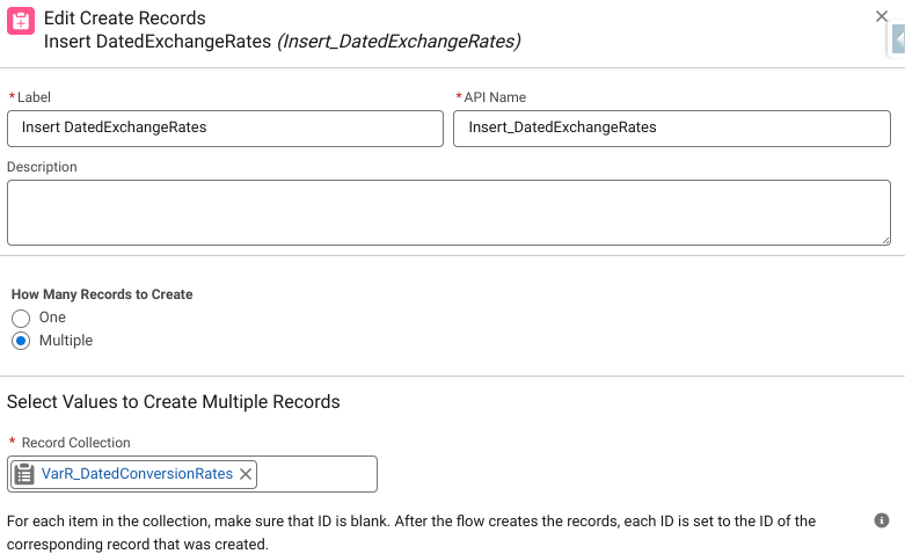 Screenshot of Salesforce Edit Create Records