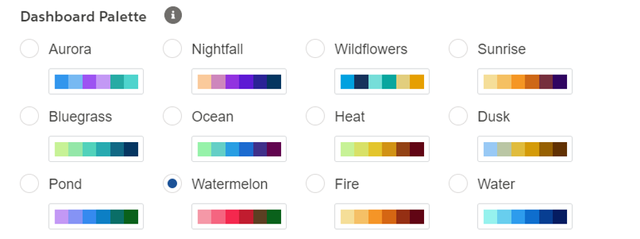 Salesforce dashboard colour palette