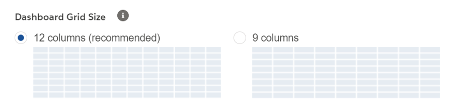 Scrrenshot of dashboard grid size