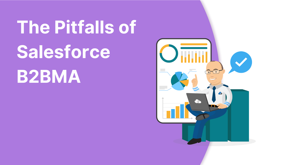 Coloured background with text The Pitfalls of Salesforce B2BMA