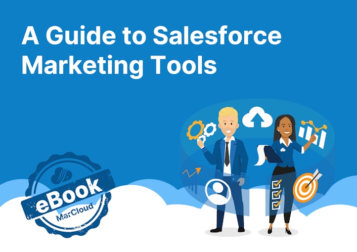eBook cover with the text A Guide to Salesforce Marketing Tools
