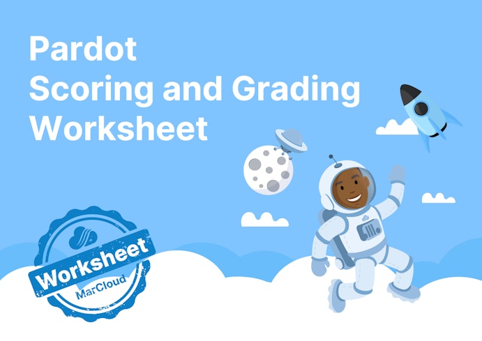 Worksheet cover with text Pardot Scoring & Grading Worksheet