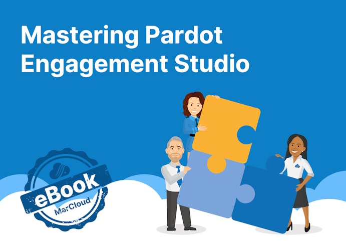 eBook cover with text Mastering Pardot Engagement Studio