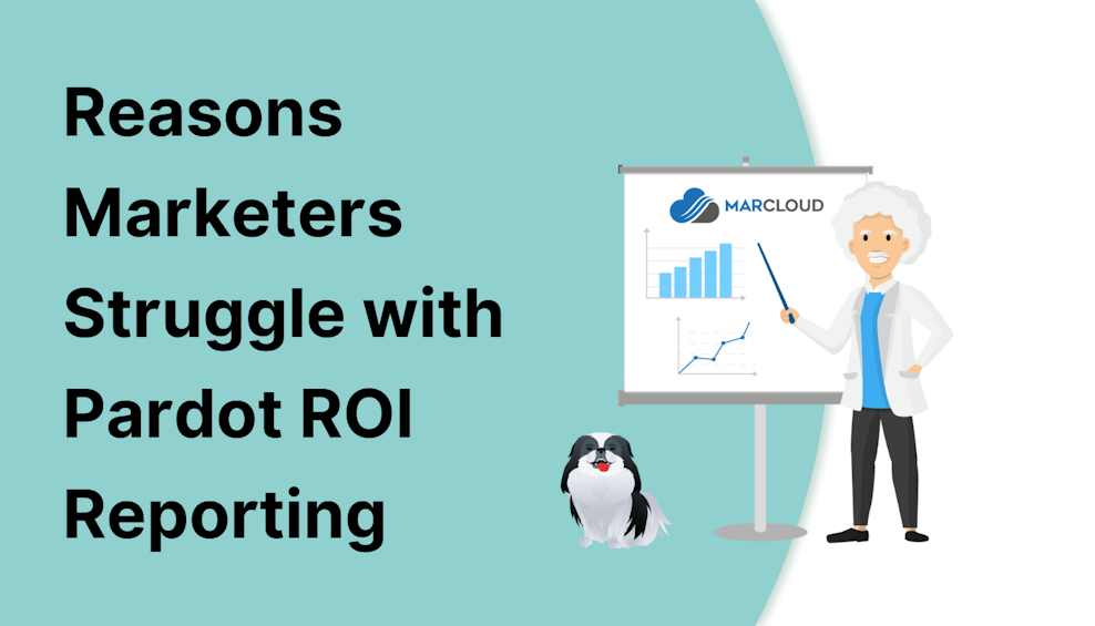 Coloured background with text Reasons Marketers Struggle with Pardot ROI Reporting