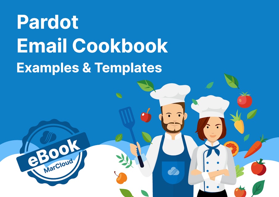 eBook cover with the text Pardot Email Cookbook Examples & Templates