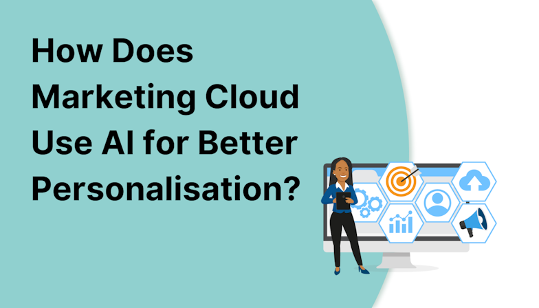 Coloured background with How Does Marketing Cloud Use AI for Better Personalisation