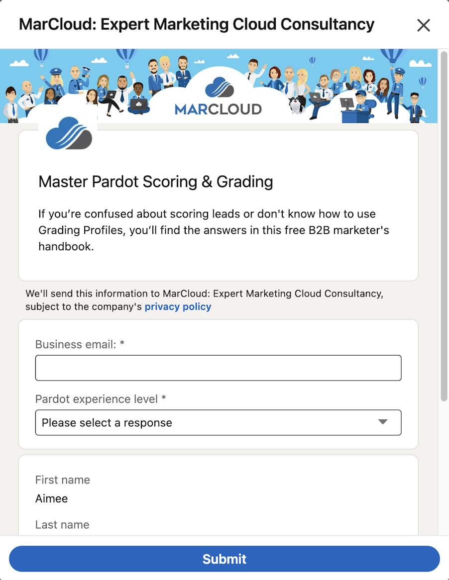 Screenshot of MarCloud LinkedIn Document Ads
