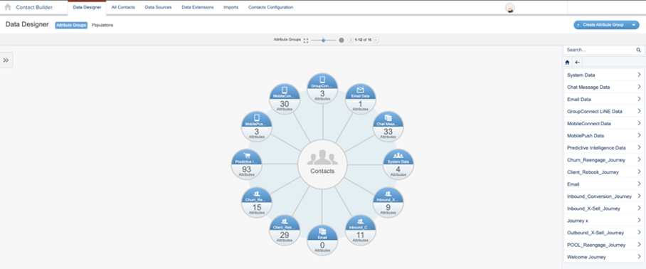 Screenshot of Salesforce Contact Builder landing page