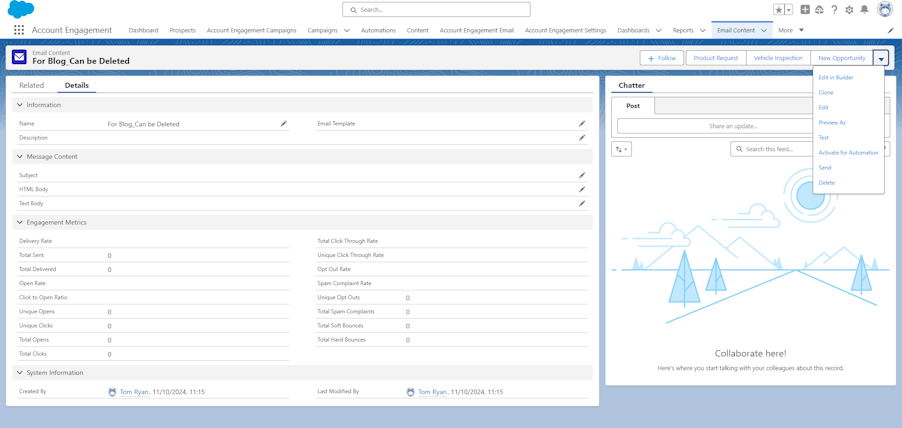 Screenshot of Engagement Studio Lightning