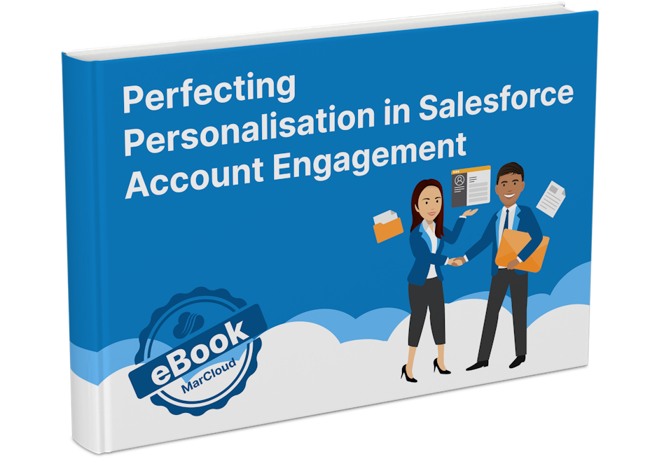 eBook cover page with text Perfecting Personalisation in Salesforce Account Engagement