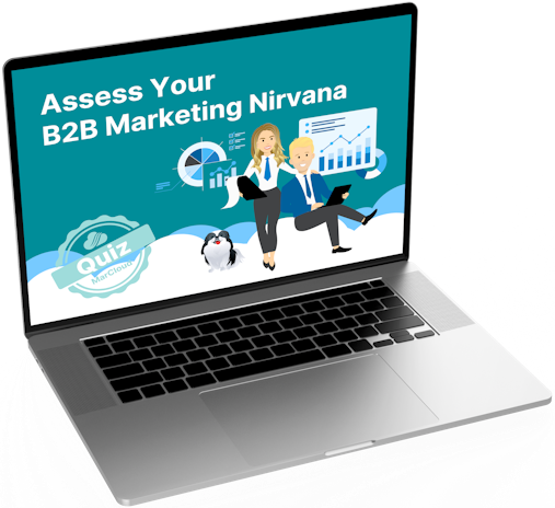 Laptop screen with text Assess Your B2B Marketing Nirvana
