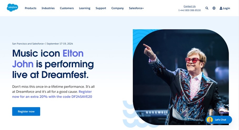 Screenshot of the Salesforce website