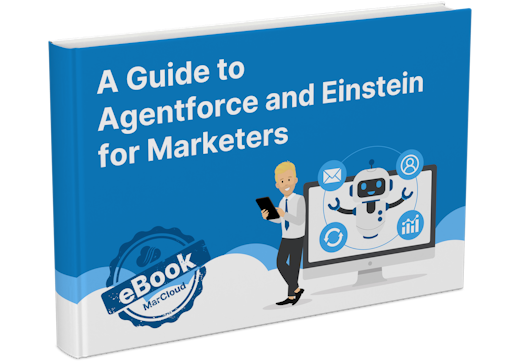 3D image of eBook with header A Guide to Agentforce and Einstein for Marketers