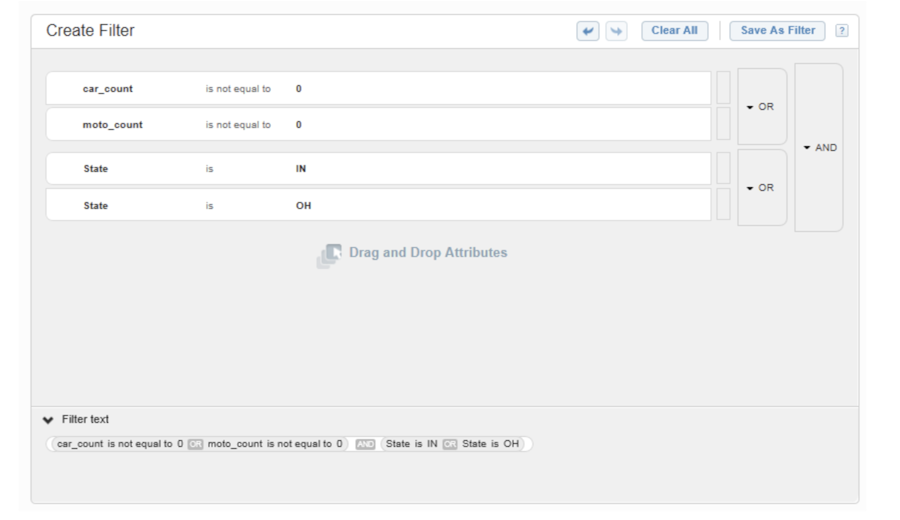 Screenshot of Create Filter in Salesforce Marketing Cloud Engagement