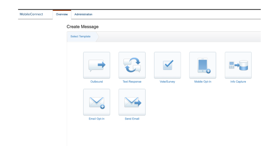 Screenshot of Mobile Connect Marketing Cloud