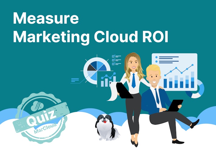 Coloured background with text Measure Marketing Cloud ROI
