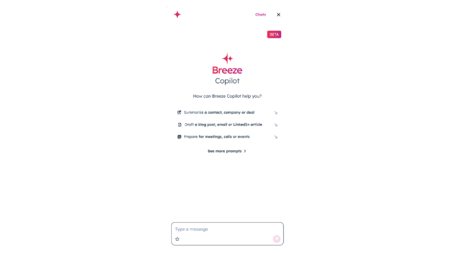 Screenshot of Breeze Copilot