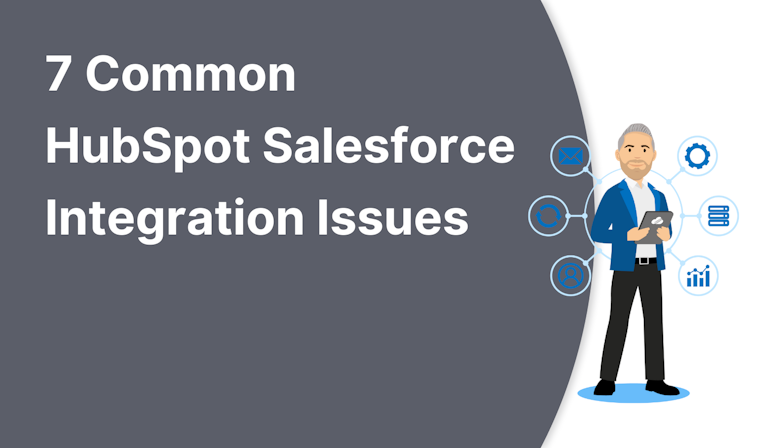 Coloured background with text 7 Common HubSpot Salesforce Integration Issues