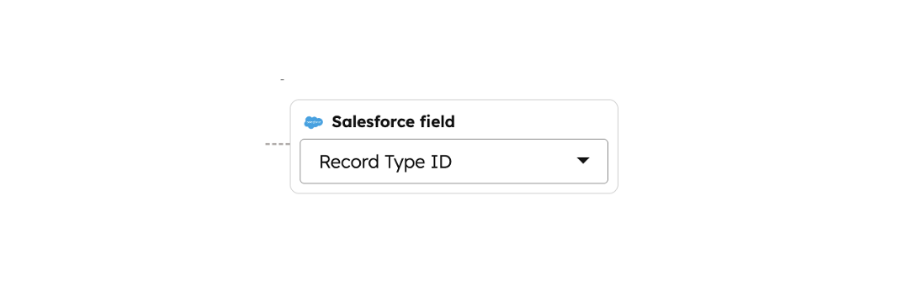 Screenshot of a Salesforce field mapped to HubSpot