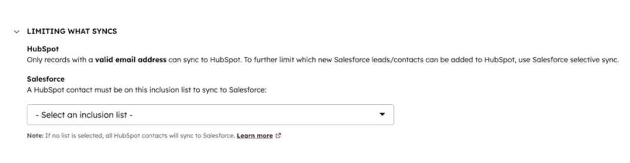 White background with 'Limiting what syncs' screenshot