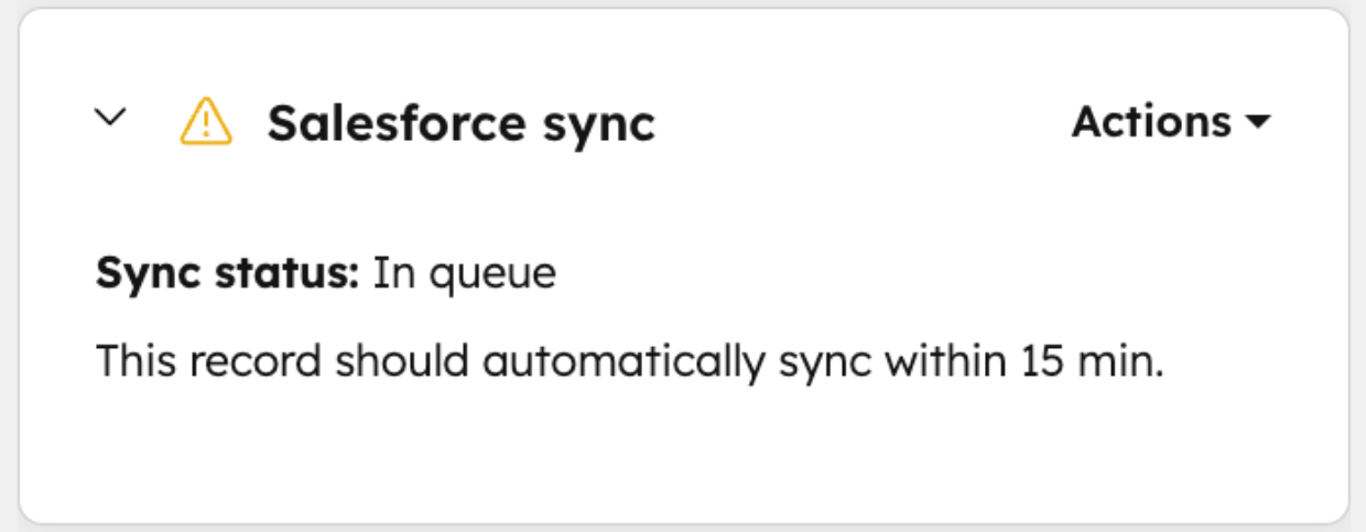 White background with 'Salesforce Sync Status' screenshot