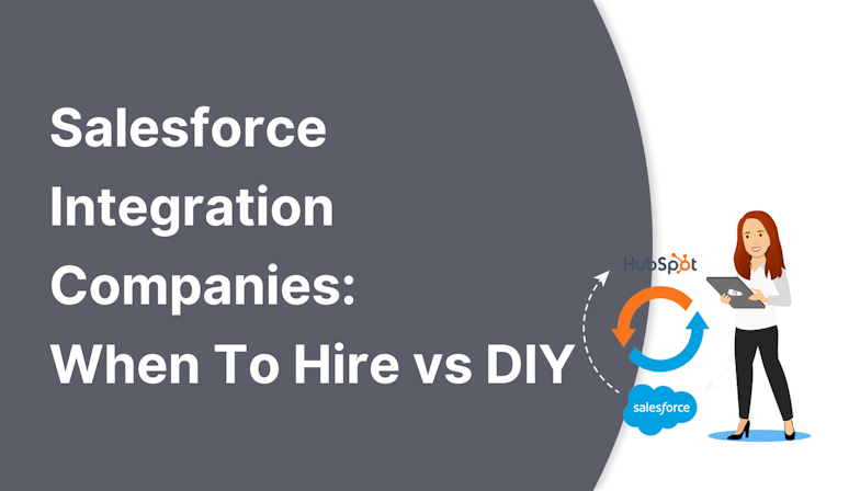 Coloured background with text Salesforce Integration Companies: When to Hire vs DIY