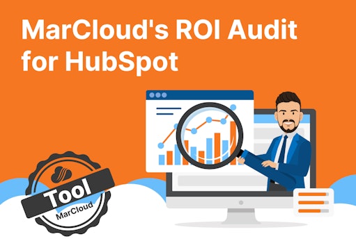 Coloured background with text MarCloud's ROI Audit for HubSpot