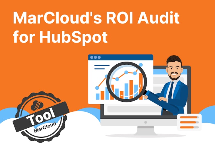 Coloured background with text MarCloud's ROI Audit for HubSpot