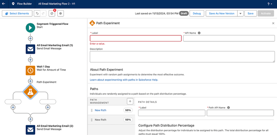 Screenshot of Flow Builder