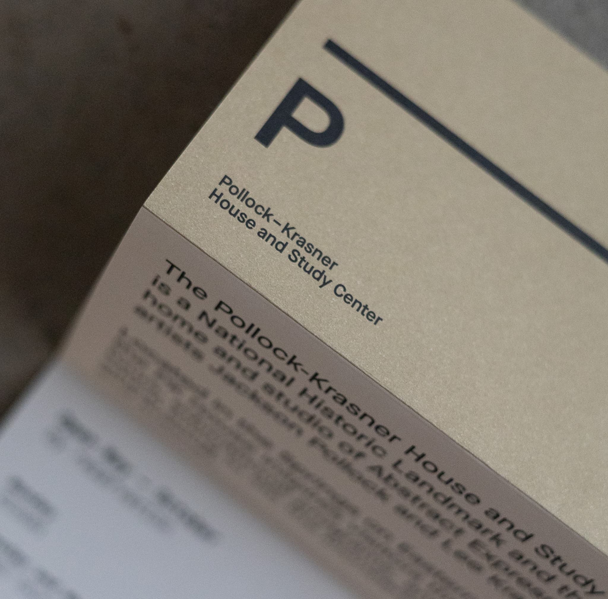 Pollock Krasner house logo printed on paper