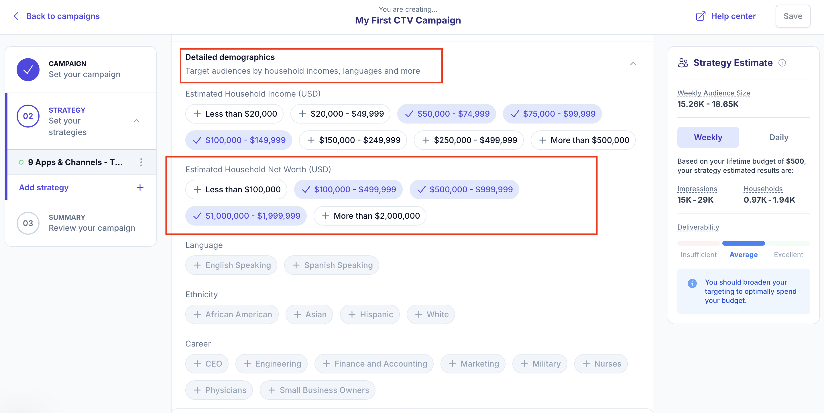 Creating Targeted Campaign in Vibe