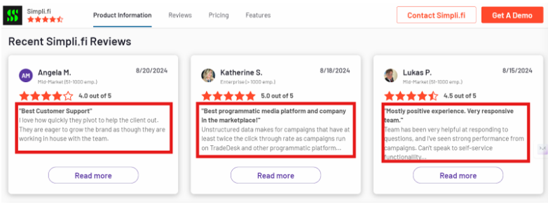 Simpli.fi user review on G2