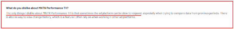 User review about MNTN 