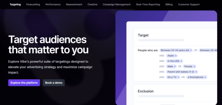 Vibe.co targeting feature’