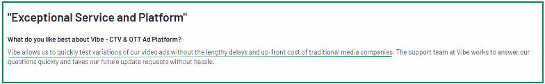 Vibe.co’s user reviews