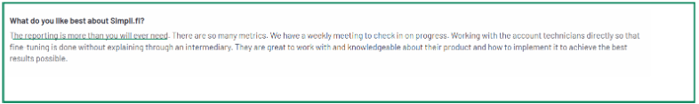 User review about Simpli.fi