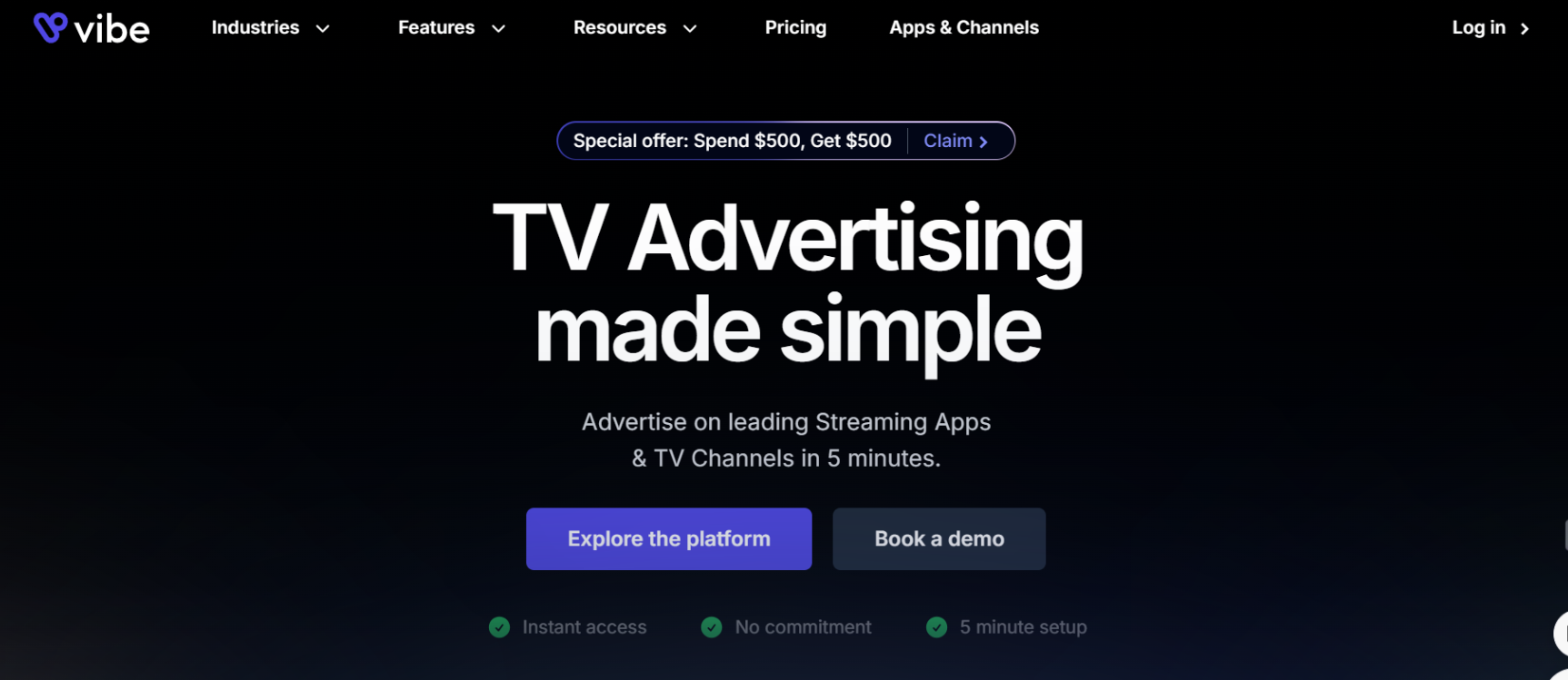 Vibe homepage